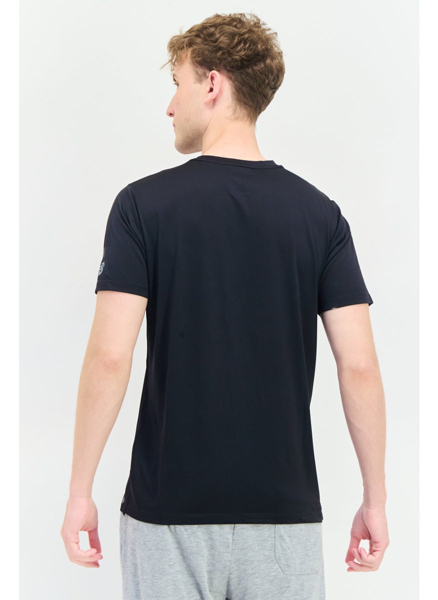 Men Sportswear Fit Short Sleeve Training T-Shirts, Black