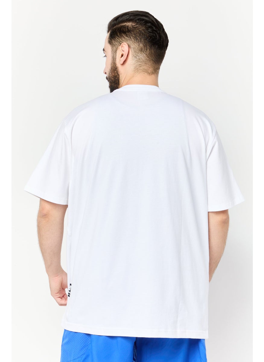 Men Sportswear Fit Short Sleeves Outdoors T-Shirt, Off White
