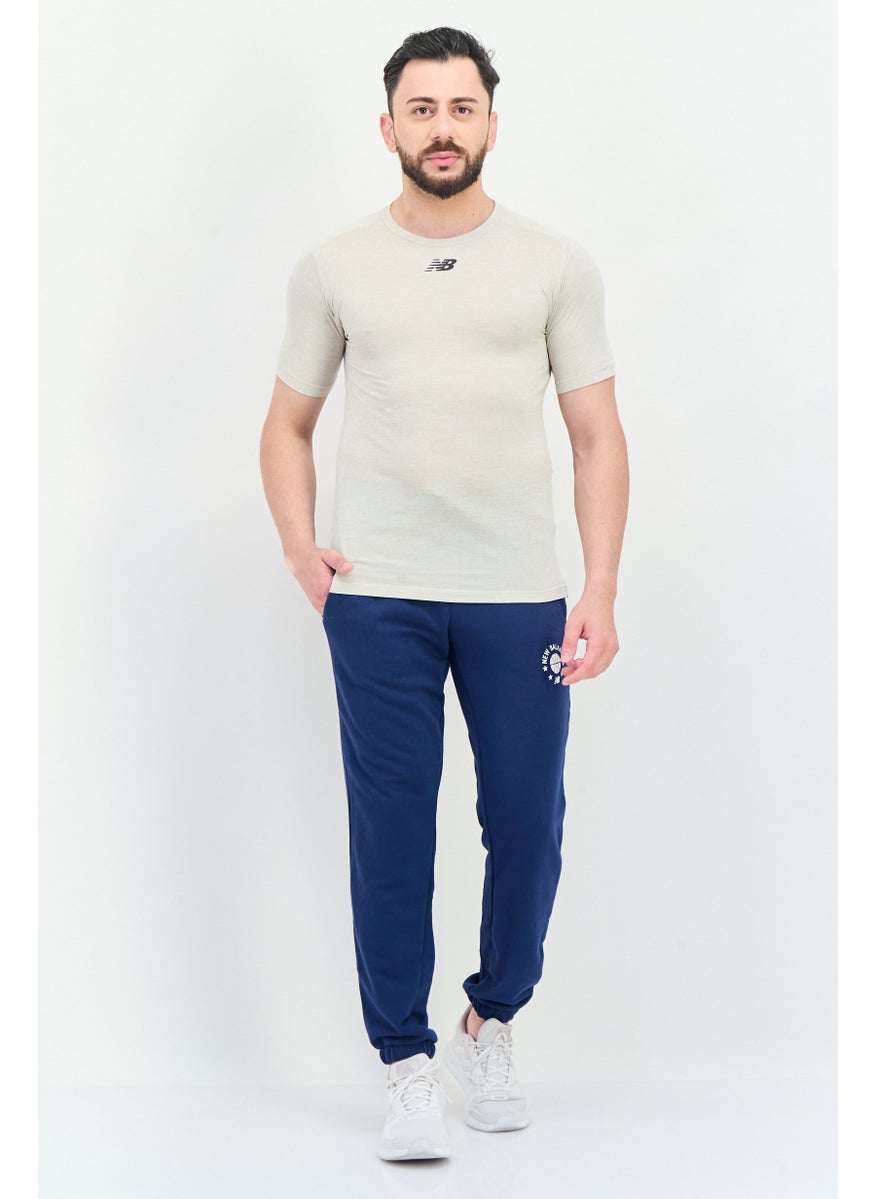 Men Athletic Fit Short Sleeve Running T-Shirt, Light Beige