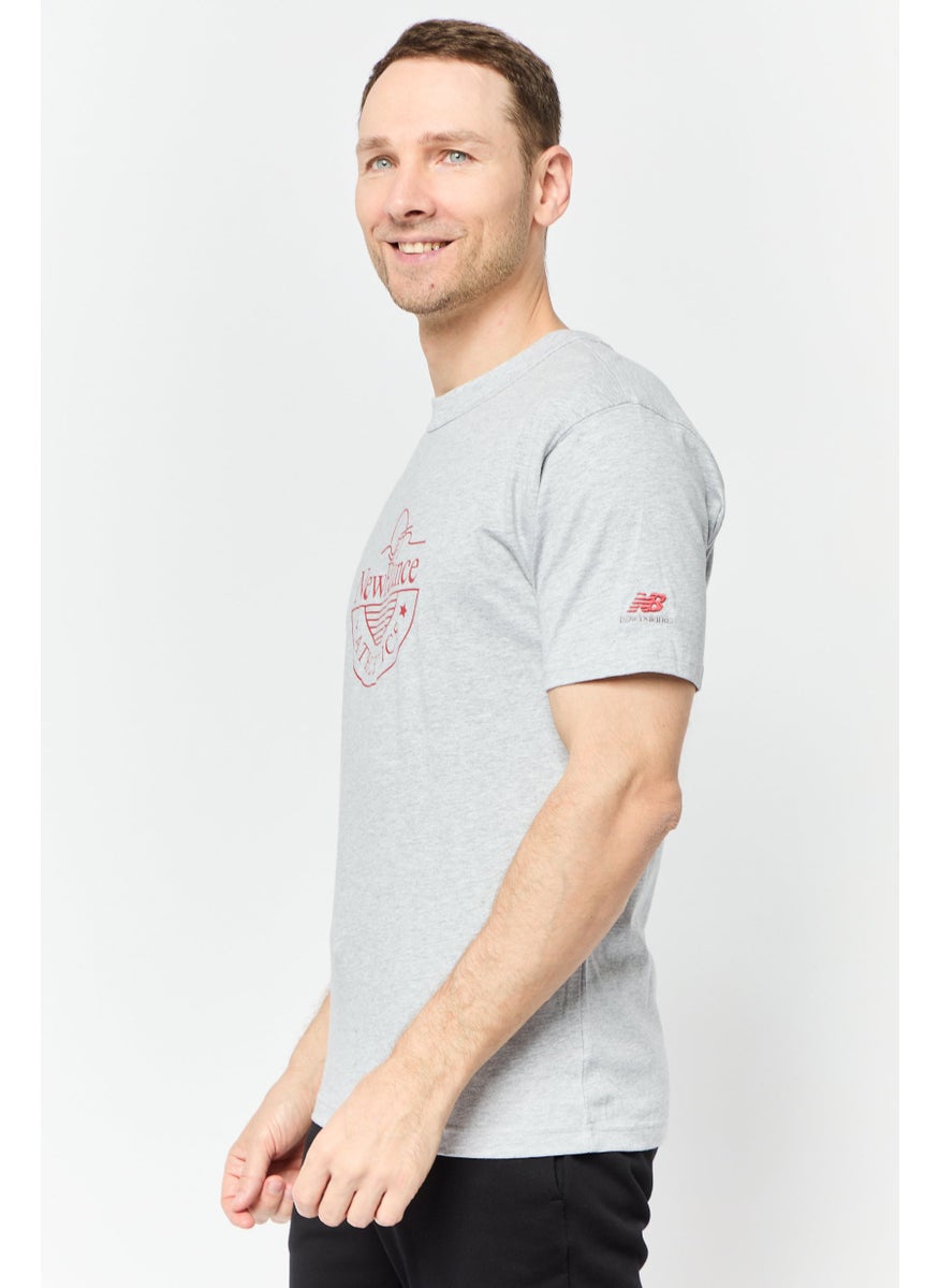 Men Relaxed Fit Short Sleeve Outdoor T-Shirts, Grey