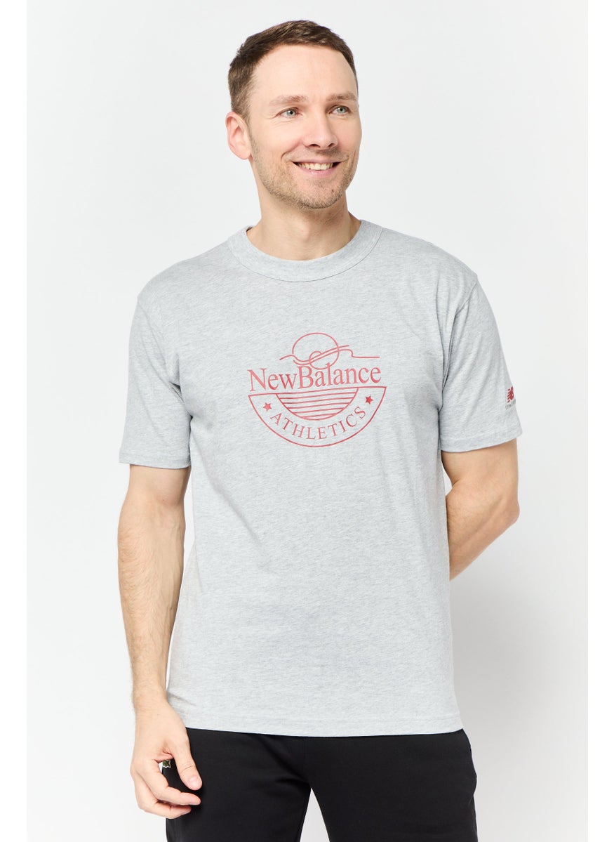 Men Relaxed Fit Short Sleeve Outdoor T-Shirts, Grey