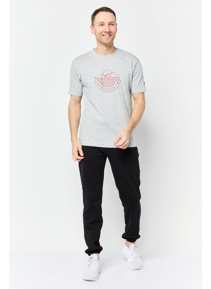 Men Relaxed Fit Short Sleeve Outdoor T-Shirts, Grey
