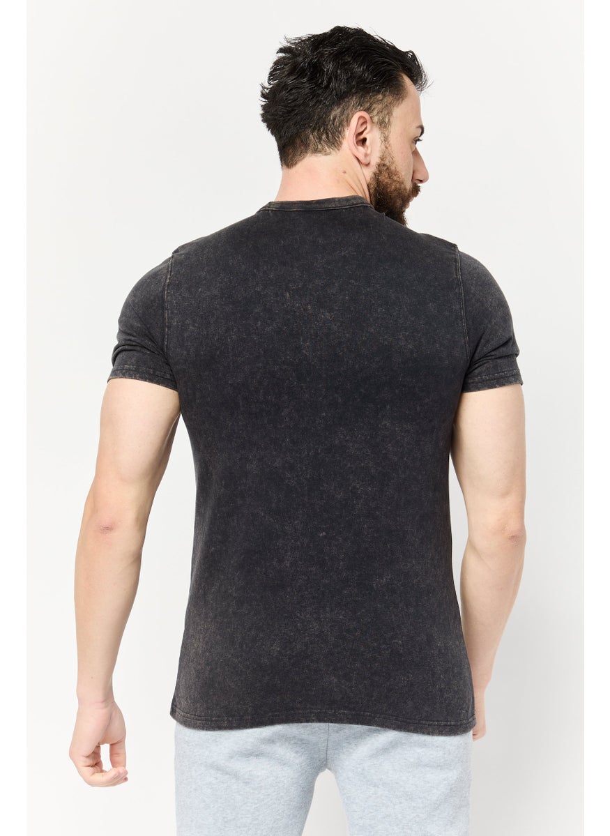 Men Sportswear Fit Short Sleeve Outdoor T Shirts, Black