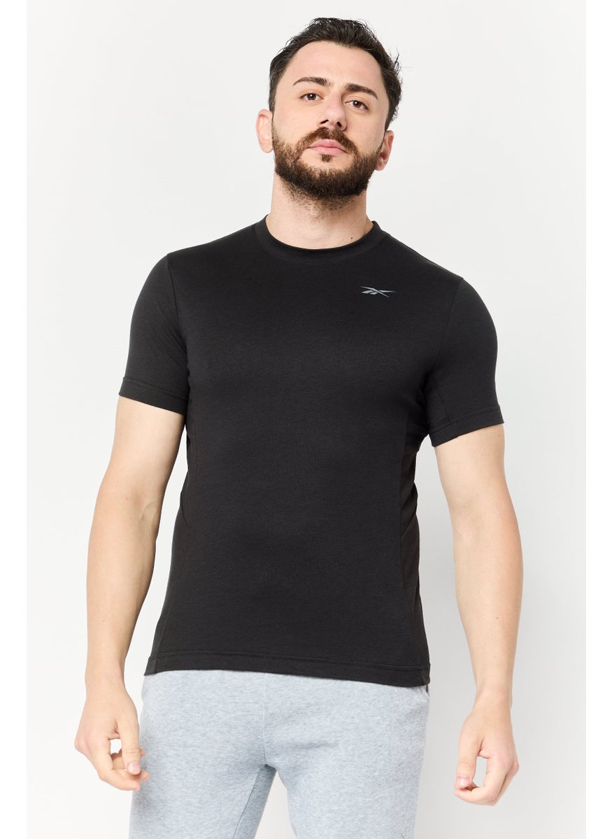 Men Strenght Athlete Fit Short Sleeves Running T-Shirt, Black