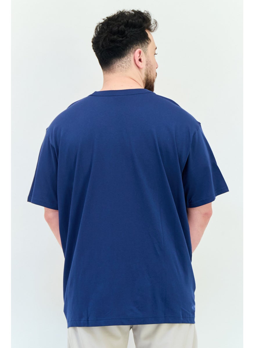 Men Sportswear Fit Short Sleeve Outdoor T Shirt, Navy