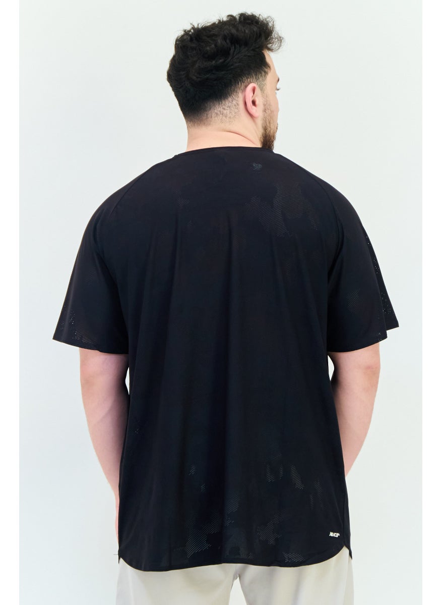 Men Athletic Fit Short Sleeve Running T-Shirt, Black