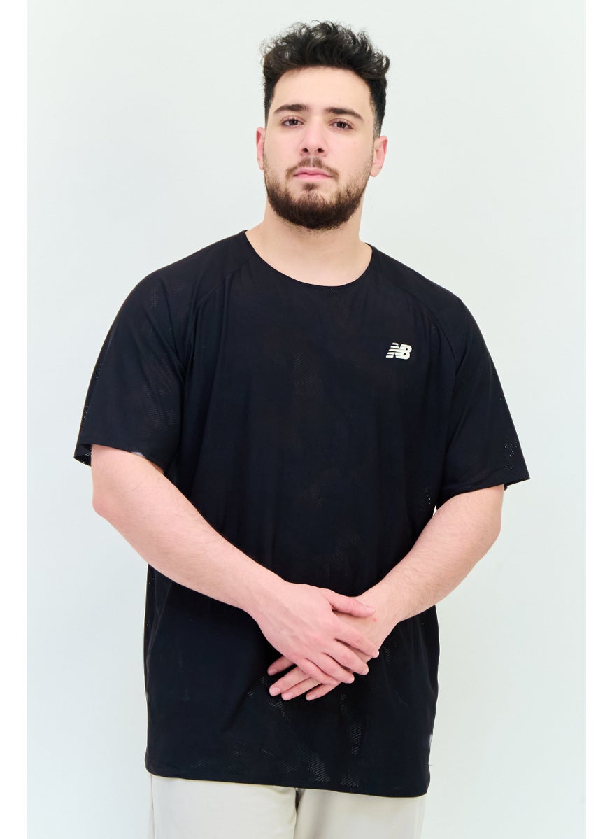 Men Athletic Fit Short Sleeve Running T-Shirt, Black