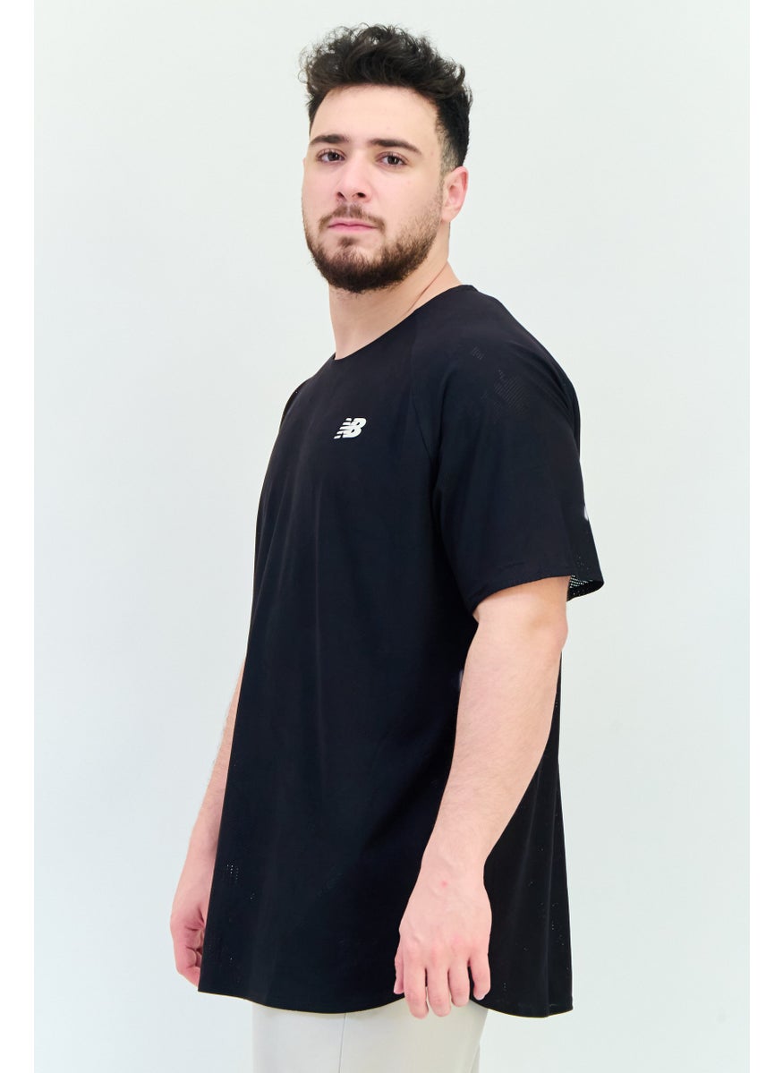 Men Athletic Fit Short Sleeve Running T-Shirt, Black