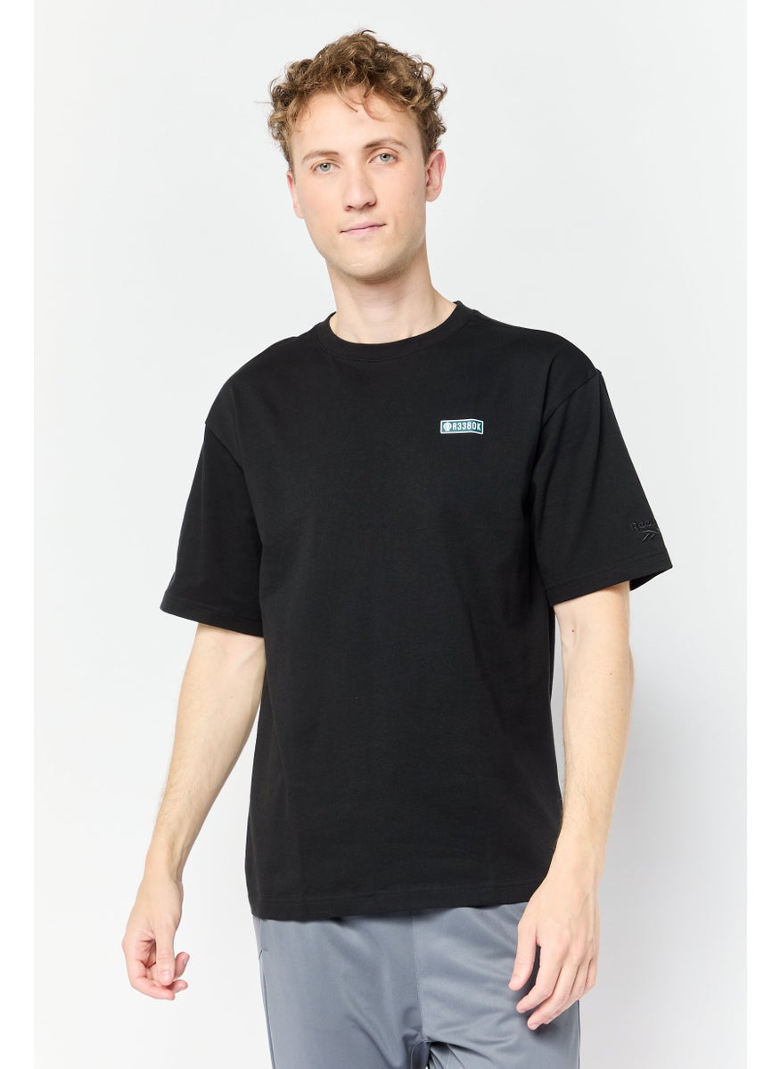 Men Sportswear Fit Short Sleeve Outdoor T-Shirt, Black