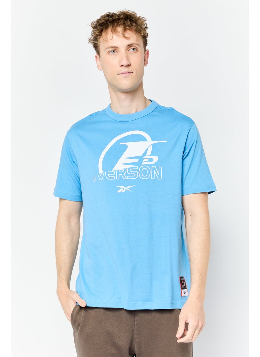 Men Sportswear Fit Short Sleeves Training T-Shirt, Blue