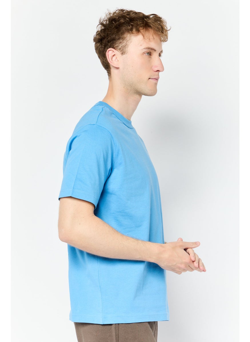Men Sportswear Fit Short Sleeves Basketball T-shirt, Blue