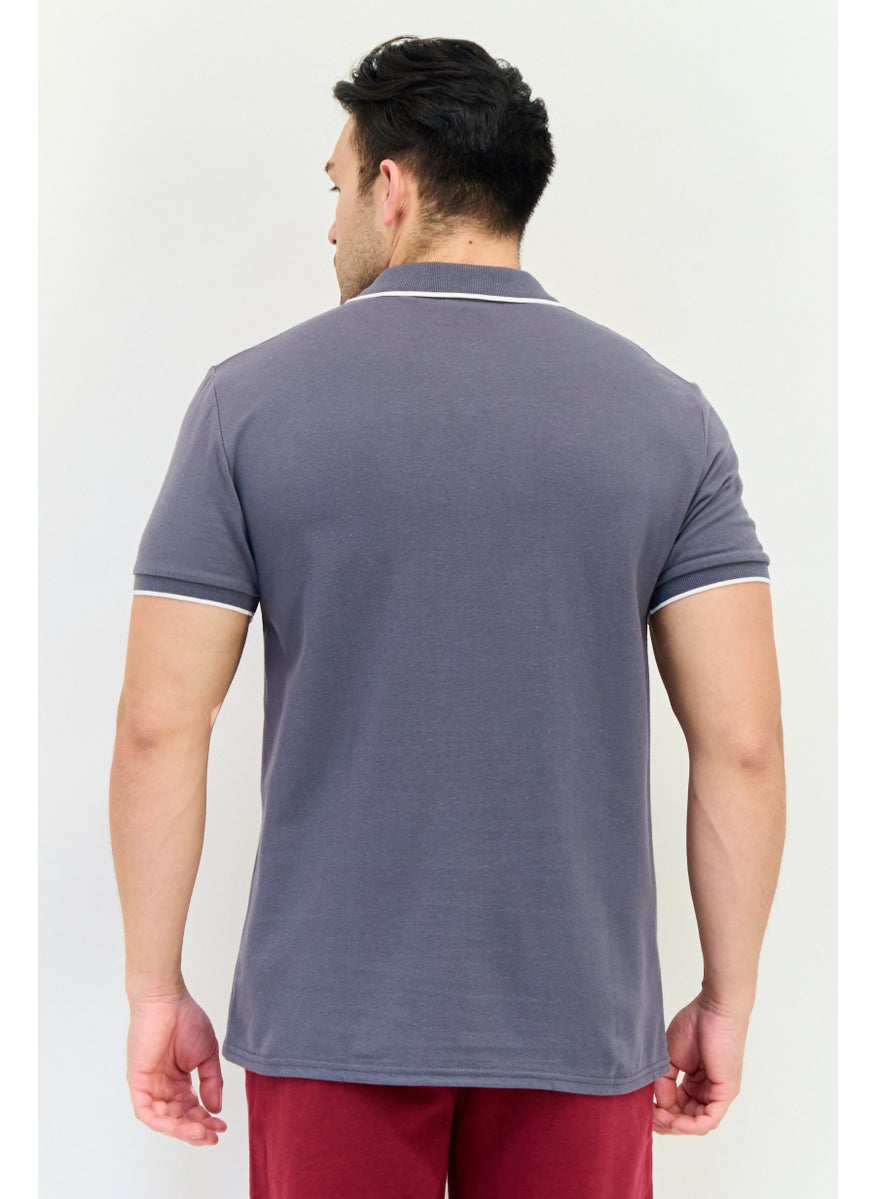 Men Sportswear Fit Short Sleeve Outdoor Polo Shirt, Steel Grey