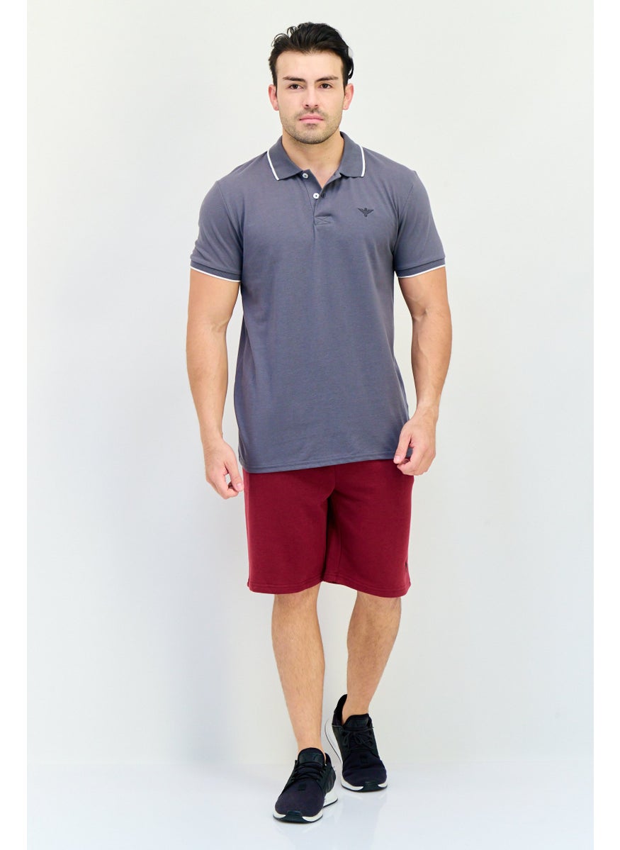 Men Sportswear Fit Short Sleeve Outdoor Polo Shirt, Steel Grey