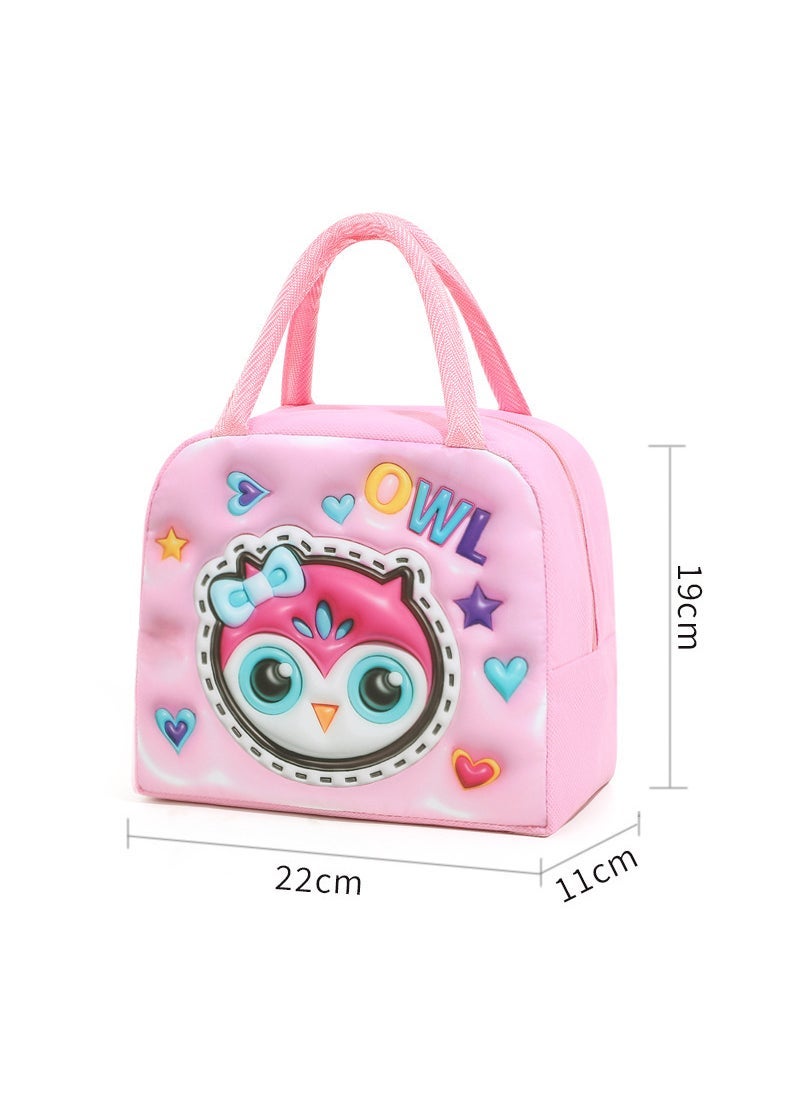 New Kids Cartoon Lunch Bag Insulated Thermal pink eagle