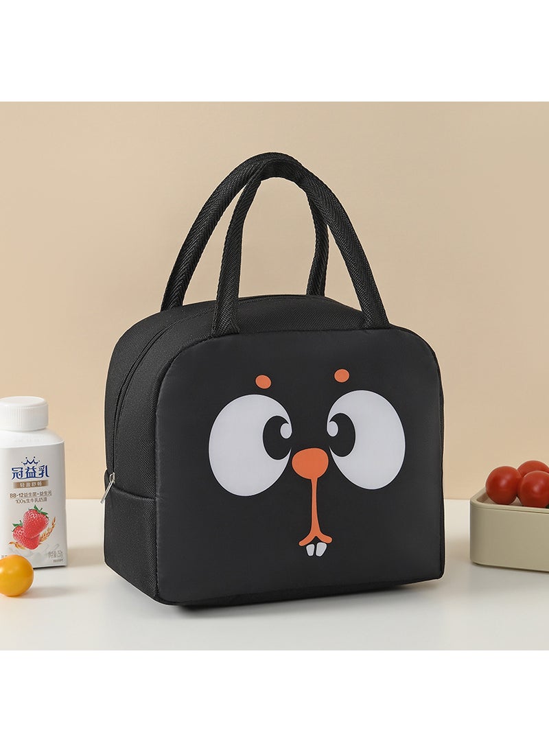 Spot ice bag thermal insulation lunch bag cartoon portable meal bag cute pet lunch box bag fresh-keeping bag thickened Oxford cloth The Black Squirrel