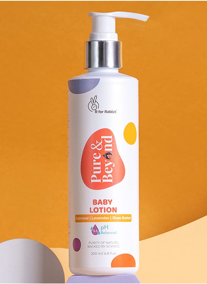R for Rabbit Baby Lotion 200ml Pure and Beyond Body Moisturizing Lotion Ph 5.5 Suits New born Sensitive Skin Mild and Gentle with Oatmeal and Shea butter