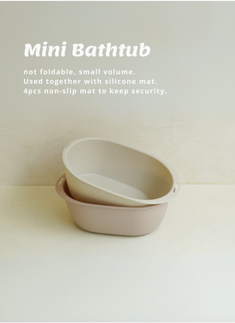 Mini Baby Bath Tub – Safe, Non-Slip, Compact Design – 4 Non-Slip Mats for Extra Security – Ideal for Newborns & Infants