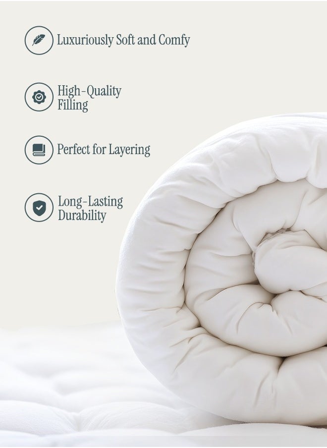 Premium White Duvet – Hotel-Quality Softness & Year-Round Comfort, Ultra-Fluffy, Breathable & Lightweight Warmth (Double 220x240 cm | Single 210x160 cm)