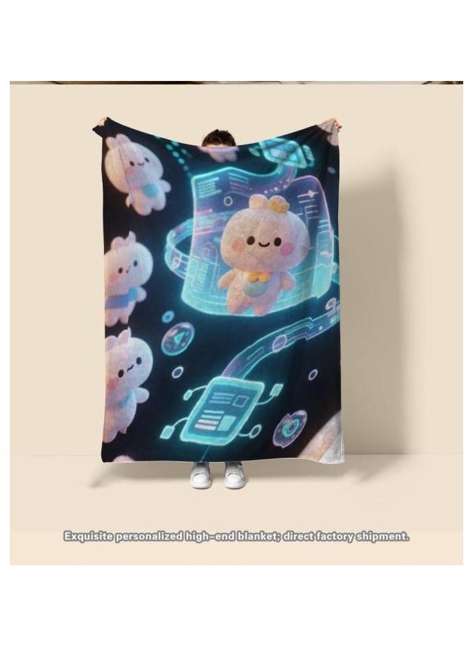 Flannel thin blanket (warm and comfortable, suitable for sleep, gaming, dust removal and sandproof) 150cm*200cm - 186
