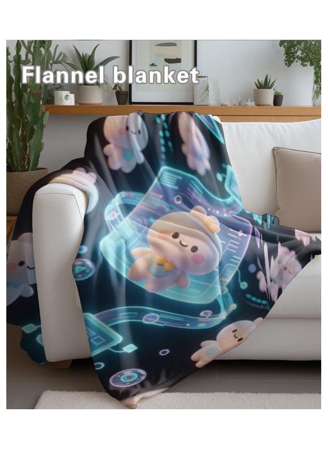 Flannel thin blanket (warm and comfortable, suitable for sleep, gaming, dust removal and sandproof) 150cm*200cm - 186