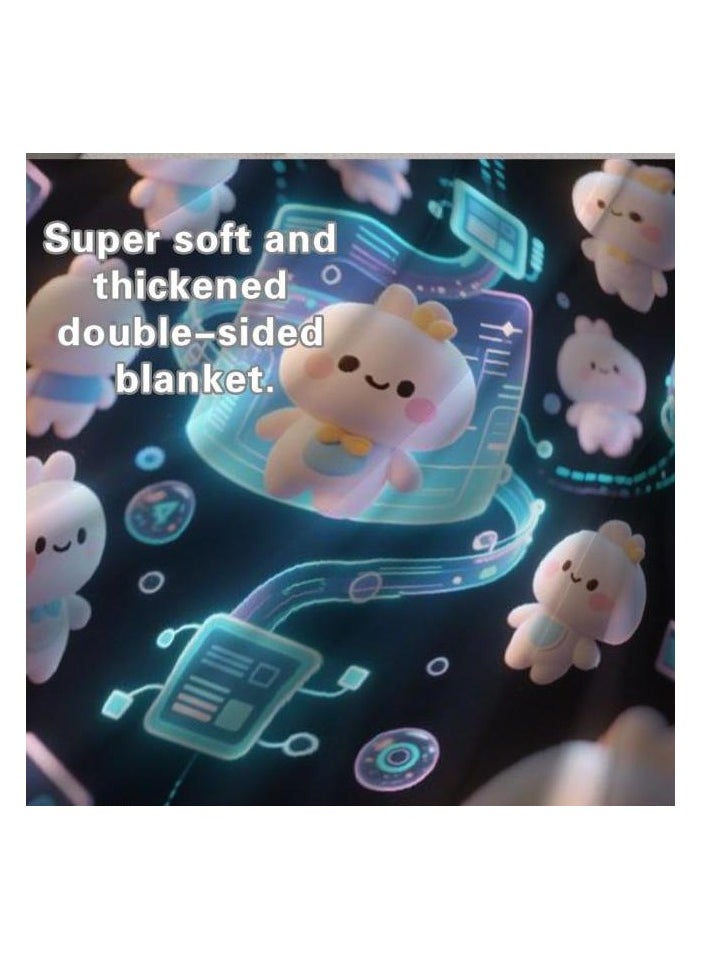 Flannel thin blanket (warm and comfortable, suitable for sleep, gaming, dust removal and sandproof) 150cm*200cm - 186