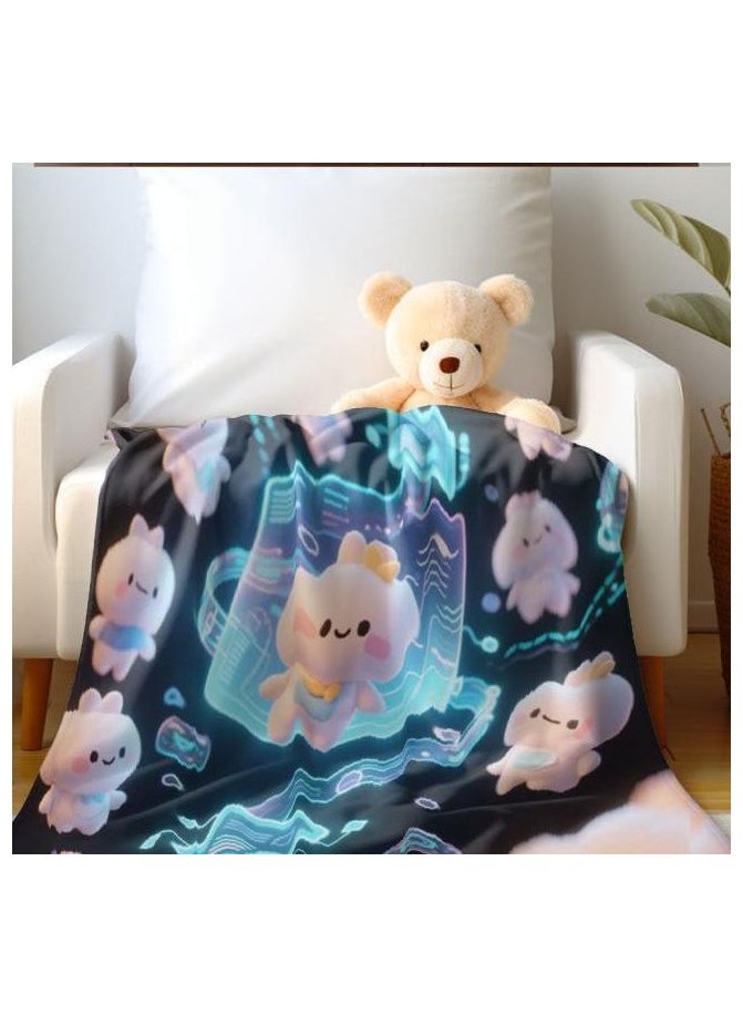 Flannel thin blanket (warm and comfortable, suitable for sleep, gaming, dust removal and sandproof) 150cm*200cm - 186