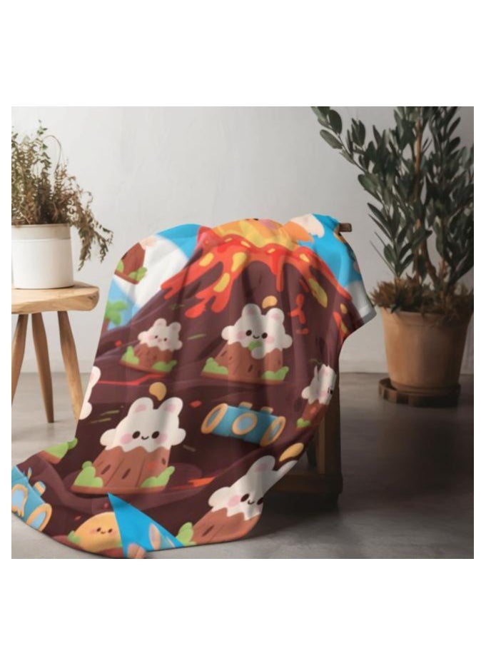 Children's or student cartoon flannel thin blanket (warm and comfortable, suitable for sleep, games) 100cm*150cm - 1115