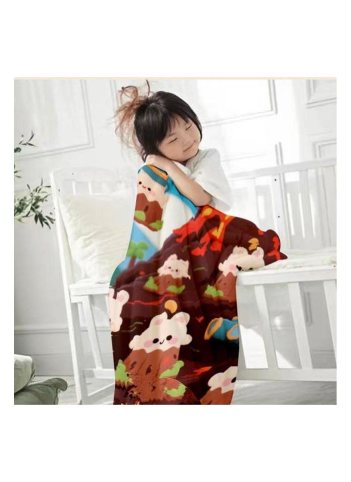 Children's or student cartoon flannel thin blanket (warm and comfortable, suitable for sleep, games) 100cm*150cm - 1115