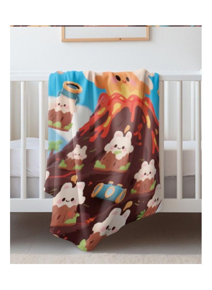 Children's or student cartoon flannel thin blanket (warm and comfortable, suitable for sleep, games) 100cm*150cm - 1115