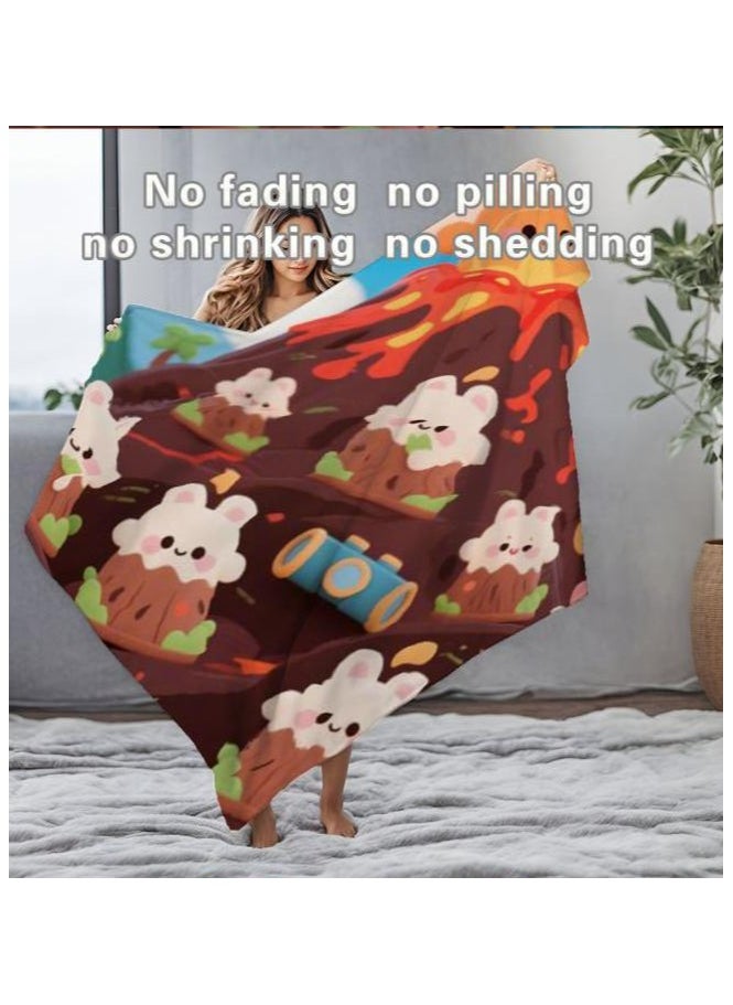 Children's or student cartoon flannel thin blanket (warm and comfortable, suitable for sleep, games) 100cm*150cm - 1115