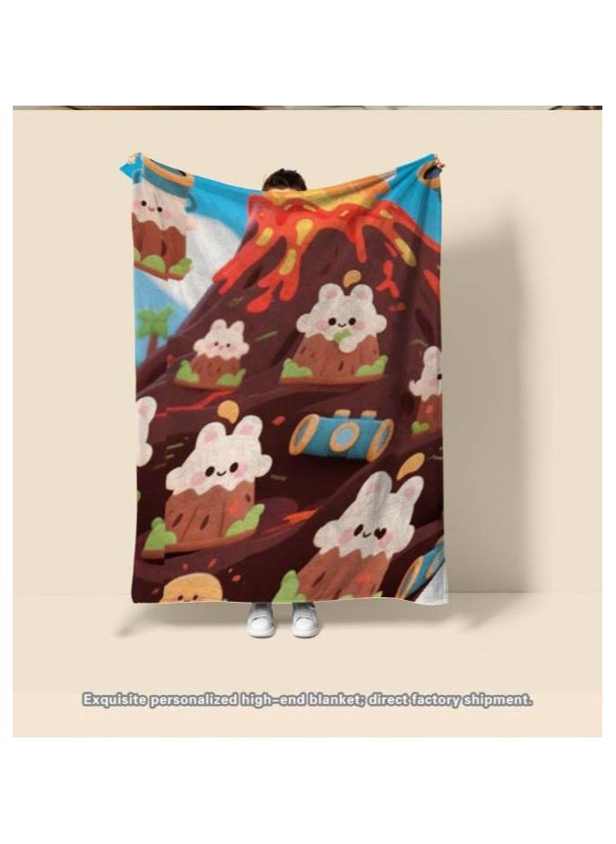 Children's or student cartoon flannel thin blanket (warm and comfortable, suitable for sleep, games) 100cm*150cm - 1115