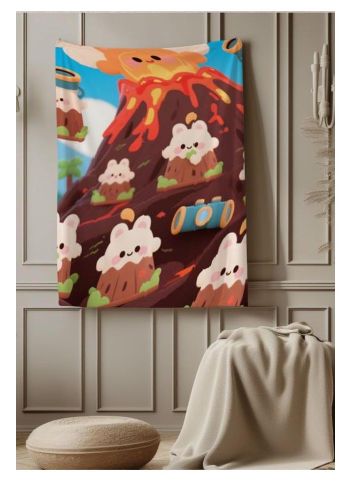 Children's or student cartoon flannel thin blanket (warm and comfortable, suitable for sleep, games) 100cm*150cm - 1115