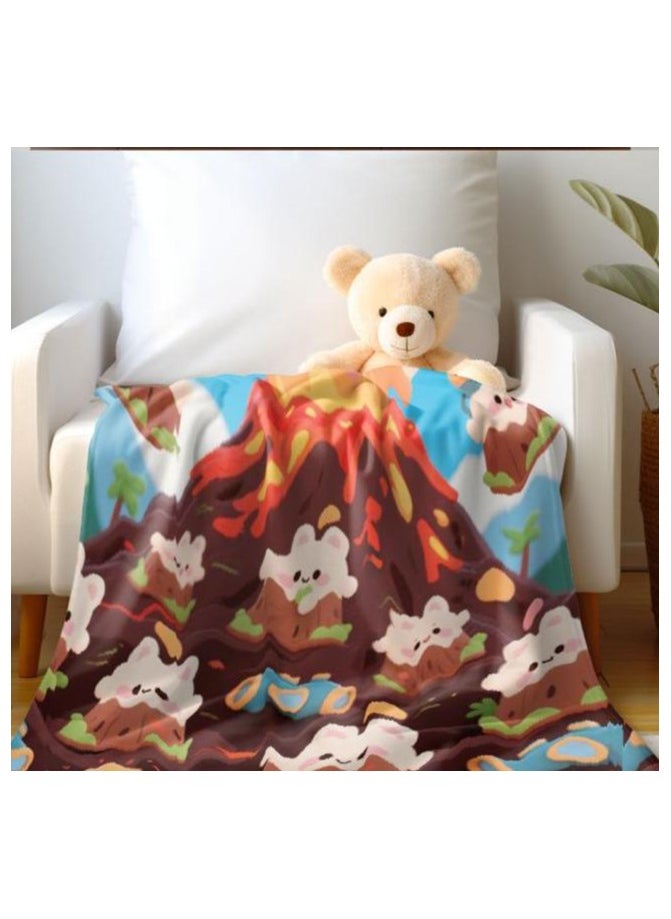 Children's or student cartoon flannel thin blanket (warm and comfortable, suitable for sleep, games) 100cm*150cm - 1115