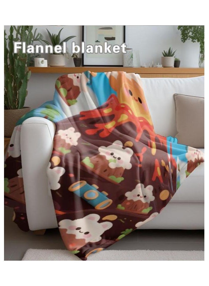 Children's or student cartoon flannel thin blanket (warm and comfortable, suitable for sleep, games) 100cm*150cm - 1115