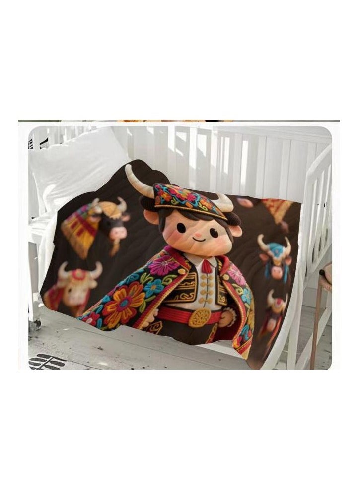 Children's or student cartoon flannel thin blanket (warm and comfortable, suitable for sleep, games) 100cm*150cm - 1020