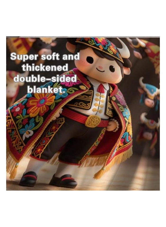 Children's or student cartoon flannel thin blanket (warm and comfortable, suitable for sleep, games) 100cm*150cm - 1020