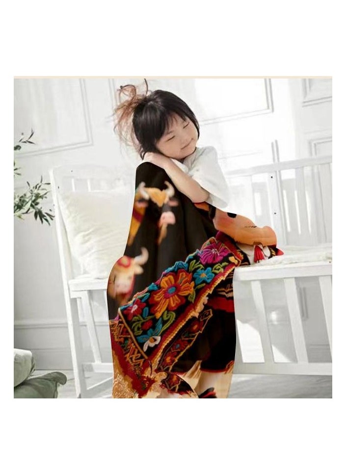 Children's or student cartoon flannel thin blanket (warm and comfortable, suitable for sleep, games) 100cm*150cm - 1020