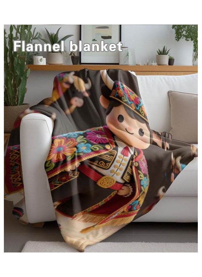 Children's or student cartoon flannel thin blanket (warm and comfortable, suitable for sleep, games) 100cm*150cm - 1020