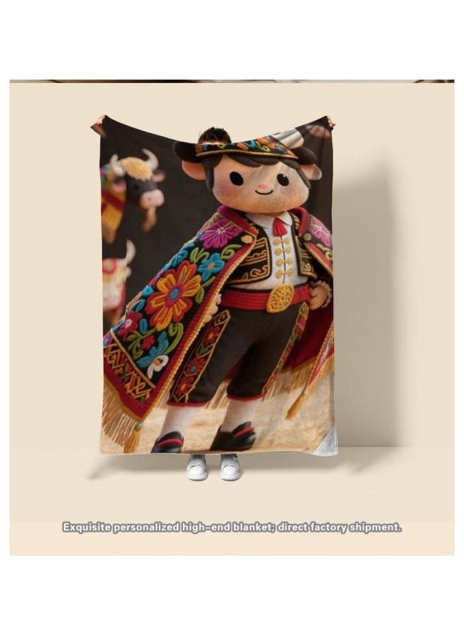 Children's or student cartoon flannel thin blanket (warm and comfortable, suitable for sleep, games) 100cm*150cm - 1020