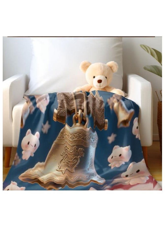 Children's or student cartoon flannel thin blanket (warm and comfortable, suitable for sleep, games) 100cm*150cm - 1035