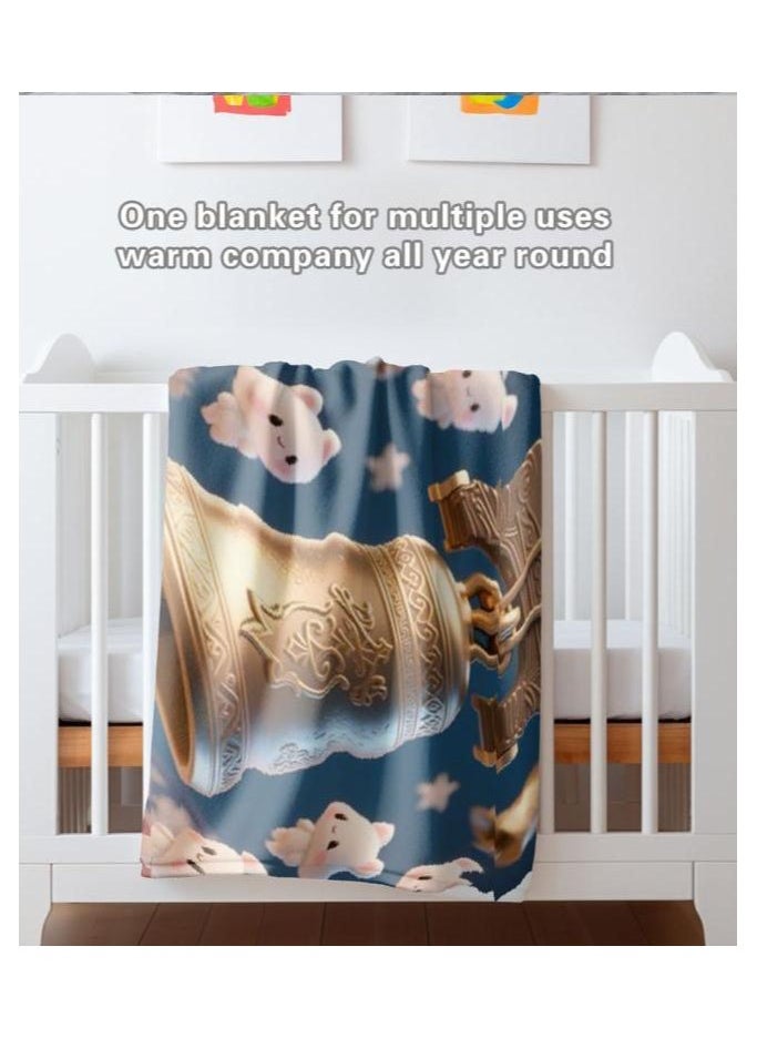 Children's or student cartoon flannel thin blanket (warm and comfortable, suitable for sleep, games) 100cm*150cm - 1035