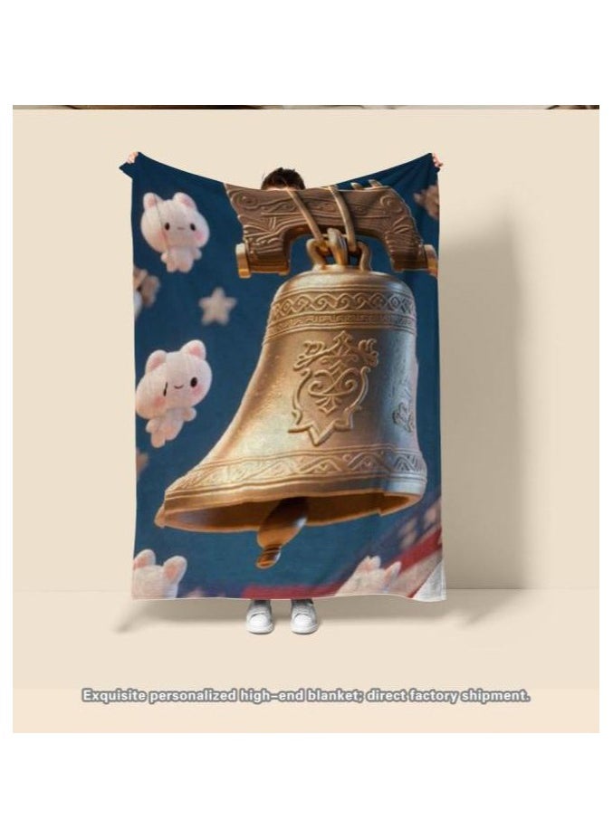 Children's or student cartoon flannel thin blanket (warm and comfortable, suitable for sleep, games) 100cm*150cm - 1035