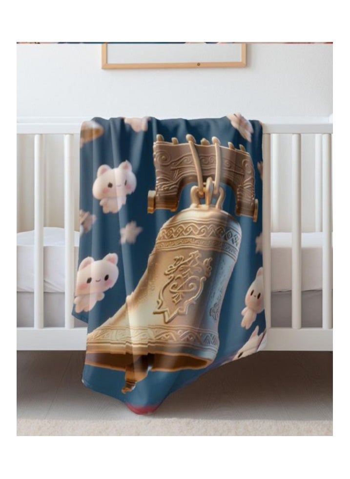 Children's or student cartoon flannel thin blanket (warm and comfortable, suitable for sleep, games) 100cm*150cm - 1035