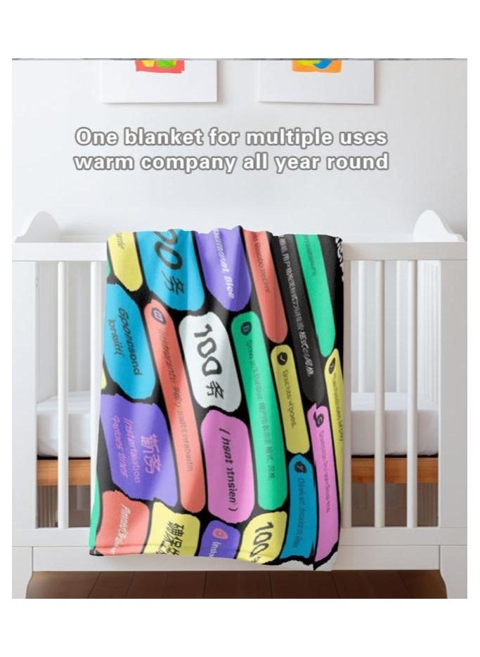 Children's or student cartoon flannel thin blanket (warm and comfortable, suitable for sleep, games) 100cm*150cm - 482