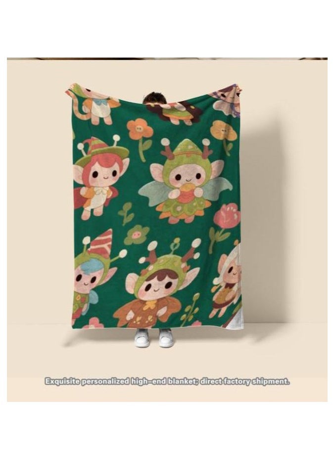 Children's or student cartoon flannel thin blanket (warm and comfortable, suitable for sleep, games) 100cm*150cm - 487