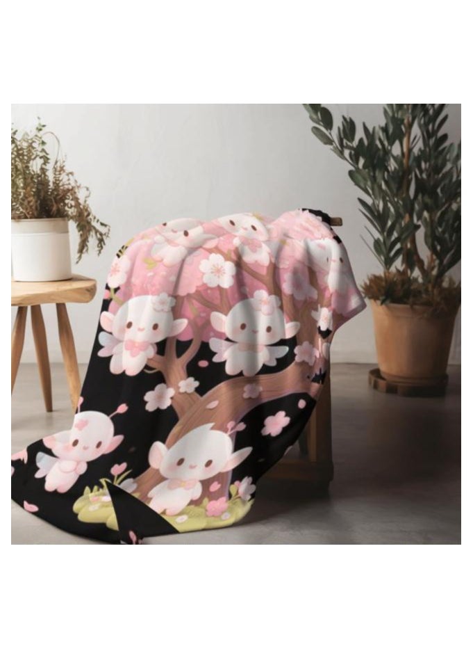 Children's or student cartoon flannel thin blanket (warm and comfortable, suitable for sleep, games) 100cm*150cm - 744