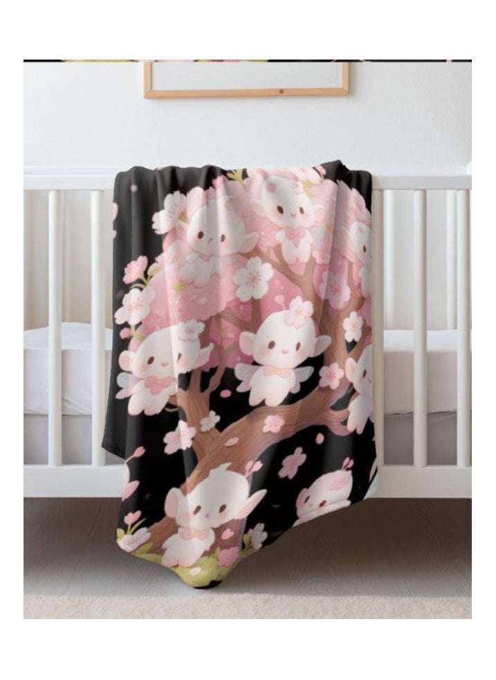 Children's or student cartoon flannel thin blanket (warm and comfortable, suitable for sleep, games) 100cm*150cm - 744