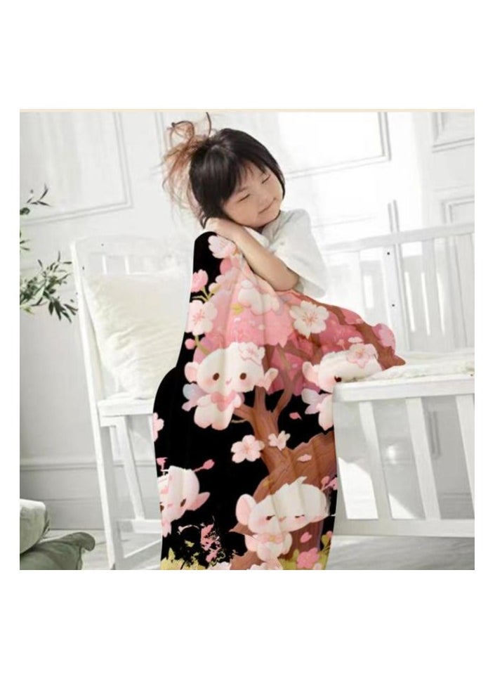 Children's or student cartoon flannel thin blanket (warm and comfortable, suitable for sleep, games) 100cm*150cm - 744
