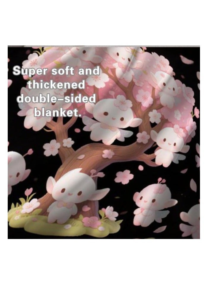 Children's or student cartoon flannel thin blanket (warm and comfortable, suitable for sleep, games) 100cm*150cm - 744