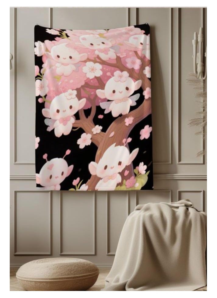 Children's or student cartoon flannel thin blanket (warm and comfortable, suitable for sleep, games) 100cm*150cm - 744